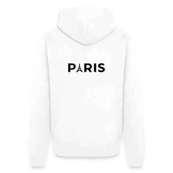 Pariser Eiffelturm Schwarzes Souvenir Frankreich - Unisex Premium Bio Zip Hoodie - Weiß - Hinten - Thijin (182cm)