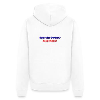 Supervised Thinking No Thanks - Unisex Premium Organic Zip Hoodie - white - Back - Thijin (182cm)