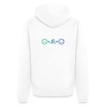 Geschenkidee für einen Roadbike mit Roadbike - Unisex Premium Bio Zip Hoodie - Weiß - Hinten - Thijin (182cm)