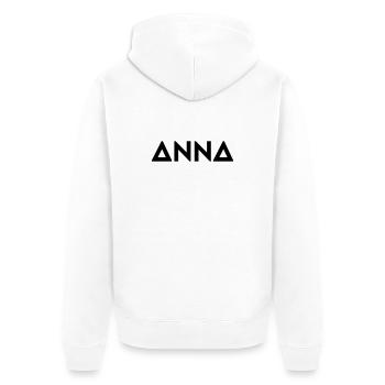 First name Anna - Unisex Premium Organic Zip Hoodie - white - Back - Thijin (182cm)