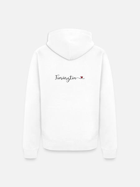 Tierärztin Design mit Herz - Unisex Premium Bio Zip Hoodie - Weiß