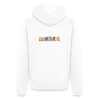 Seaside Holiday Sun Loungers - Unisex Premium Organic Zip Hoodie - white - Back - Thijin (182cm)