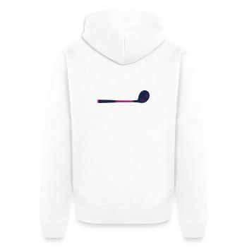 Icône du conducteur de club de golf - Veste à capuche bio Premium Unisexe - blanc - Dos - Thijin (182cm)