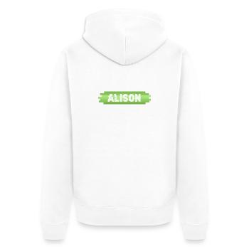 Heldin Alison - Unisex Premium Bio Zip Hoodie - Weiß - Hinten - Thijin (182cm)