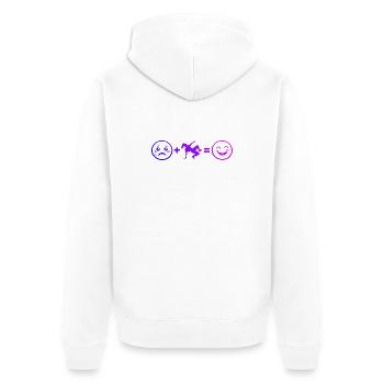 Geschenkidee für die Breakdancerin mit Break Dance - Unisex Premium Bio Zip Hoodie - Weiß - Hinten - Thijin (182cm)