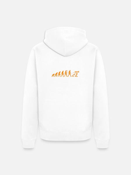 Evolution Speedskating Inline Skater - Unisex Premium Bio Zip Hoodie - Weiß