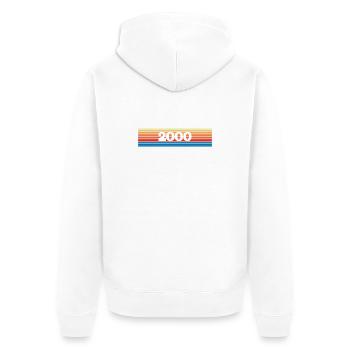 Regenbogen 2000 - Unisex Premium Bio Zip Hoodie - Weiß - Hinten - Thijin (182cm)