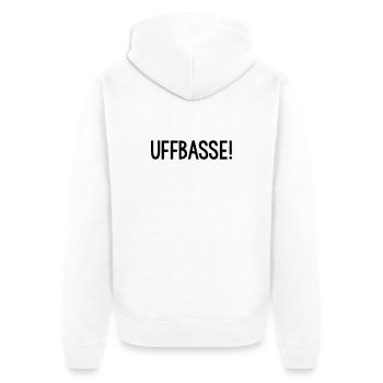 UFFBASSE Dialekt badisch - Unisex Premium Bio Zip Hoodie - Weiß - Hinten - Thijin (182cm)
