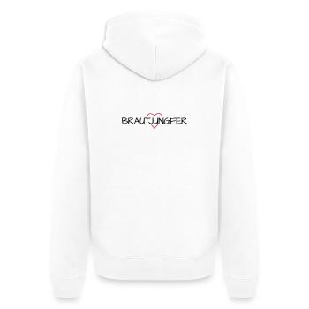 Brautjungfer Herz Junggesellinenabschied - Unisex Premium Bio Zip Hoodie - Weiß - Hinten - Thijin (182cm)