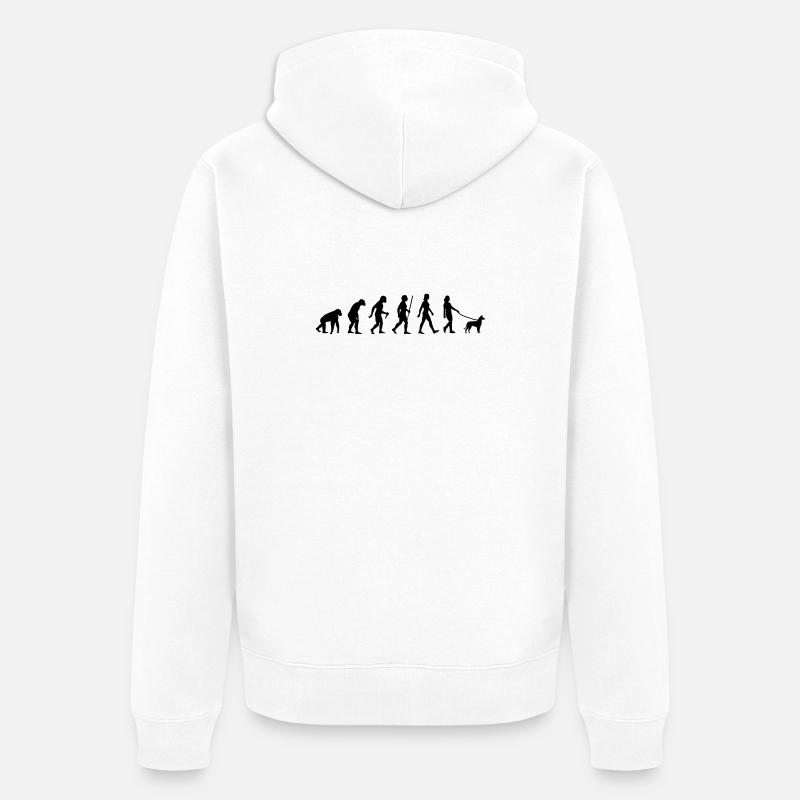 EvolutionCollie aux cheveux courts Femme - Veste à capuche bio Premium Unisexe - blanc