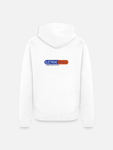 Electronic Music - Veste à capuche bio Premium Unisexe - blanc