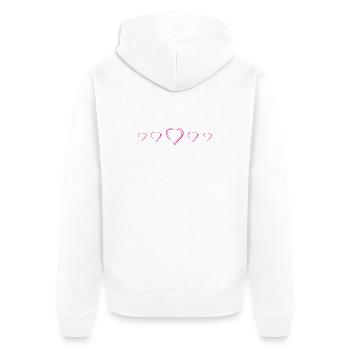Hand Drawn Pink Hearts Doodle Romance Love - Unisex Premium Organic Zip Hoodie - white - Back - Thijin (182cm)