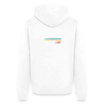 Rainbow Stripes Run Silhouette - Unisex Premium Bio Zip Hoodie - Weiß - Hinten - Thijin (182cm)