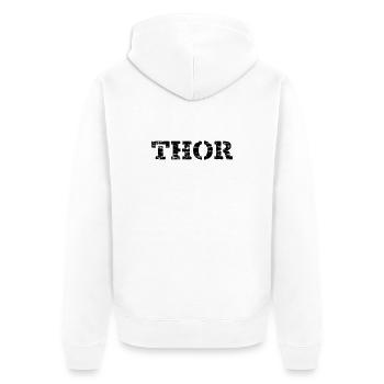 Thor - Unisex Premium Bio Zip Hoodie - Weiß - Hinten - Thijin (182cm)