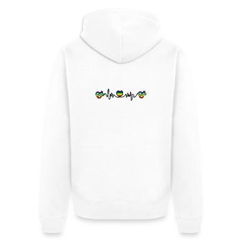 Homo Herzschlag Cardio - Unisex Premium Bio Zip Hoodie - Weiß - Hinten - Thijin (182cm)
