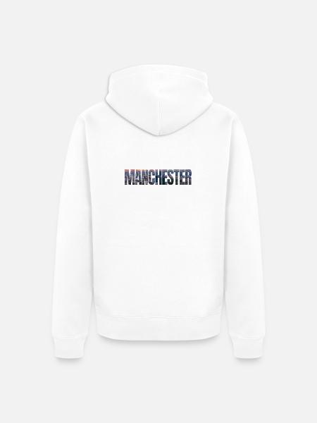 Manchester Skyline - Unisex Premium Organic Zip Hoodie - white