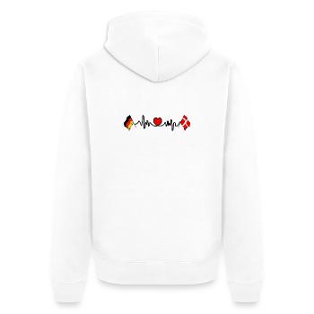 Cardio coeur avec drapeau Allemagne drapeau Danemark - Veste à capuche bio Premium Unisexe - blanc - Dos - Thijin (182cm)