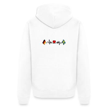 Cardio coeur avec drapeau Allemagne et drapeau Suède - Veste à capuche bio Premium Unisexe - blanc - Dos - Thijin (182cm)