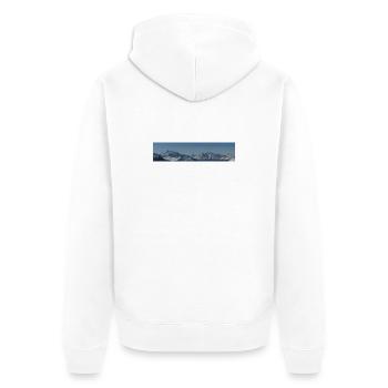 Matterhorn view - Unisex Premium Bio Zip Hoodie - Weiß - Hinten - Thijin (182cm)