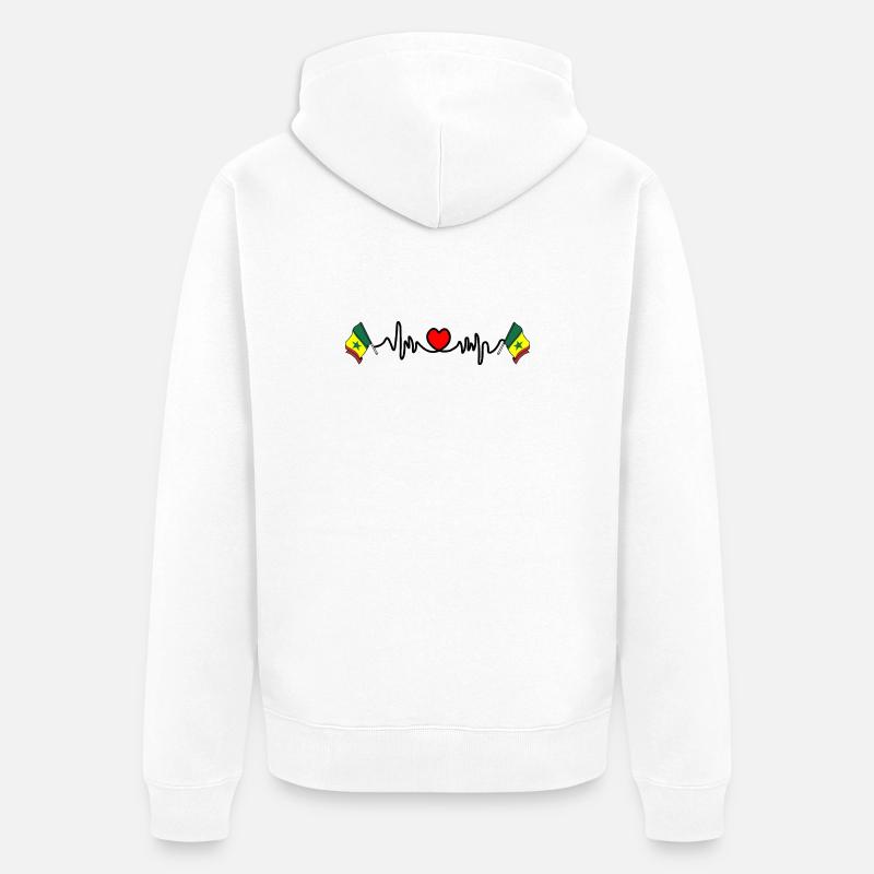 Cardio cardio pour le Sénégal - Veste à capuche bio Premium Unisexe - blanc
