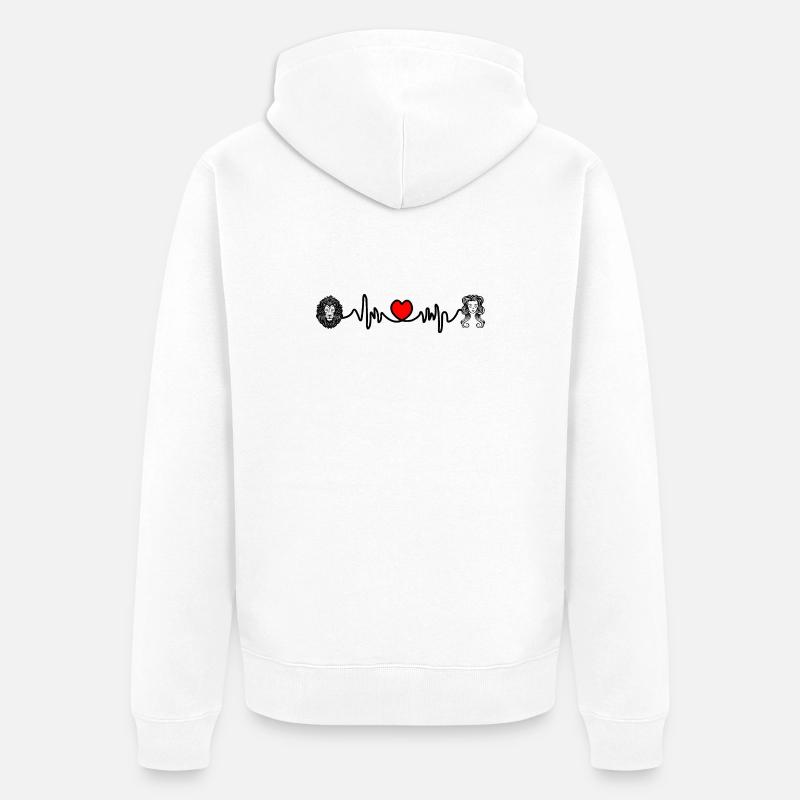 Fréquence cardiaque cardio Lion Vierge - Veste à capuche bio Premium Unisexe - blanc