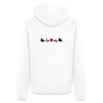 Fréquence cardiaque cardio taureau taureau - Veste à capuche bio Premium Unisexe - blanc - Dos - Thijin (182cm)