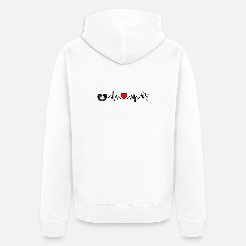 Herzfrequenz Cardio Zwillinge Schütze - Unisex Premium Bio Zip Hoodie - Weiß