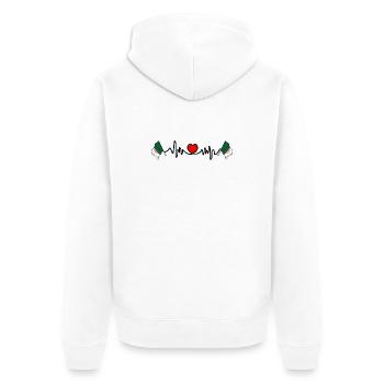 Cardio fréquence cardiaque pour l’Algérie - Veste à capuche bio Premium Unisexe - blanc - Dos - Thijin (182cm)