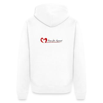 PAPOUNET. DAD. FATHER'S DAY. HAPPY FATHER'S DAY - Unisex Premium Organic Zip Hoodie - white - Back - Thijin (182cm)