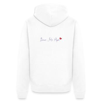 FROHER VATERTAG. PAPA. VATERTAG. VATER - Unisex Premium Bio Zip Hoodie - Weiß - Hinten - Thijin (182cm)