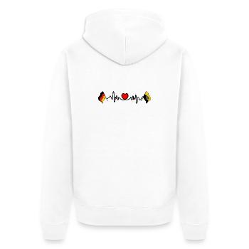 Cardio heart Drapeau Allemagne, drapeau saxe-anhalt - Veste à capuche bio Premium Unisexe - blanc - Dos - Thijin (182cm)
