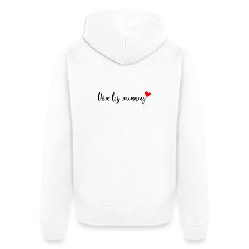MISTRESS. THANK YOU. THANK YOU MISTRESS. MISTRESS - Unisex Premium Organic Zip Hoodie - white - Back - Thijin (182cm)