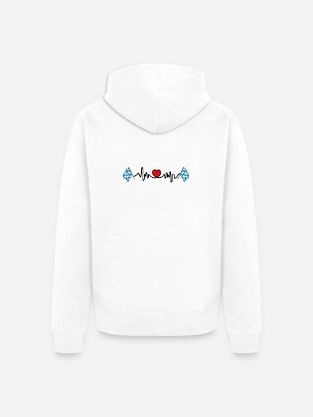 Herzfrequenz-Cardio für Bayern - Unisex Premium Bio Zip Hoodie - Weiß