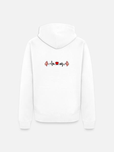 Cardio de fréquence cardiaque pour Brême - Veste à capuche bio Premium Unisexe - blanc