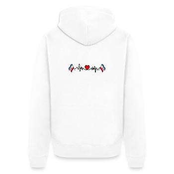 Herzfrequenz-Cardio für Mecklenburg Vorpommern - Unisex Premium Bio Zip Hoodie - Weiß - Hinten - Thijin (182cm)