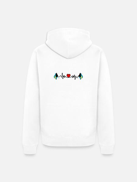 Herzfrequenz-Cardio für Bahamas - Unisex Premium Bio Zip Hoodie - Weiß