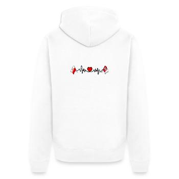 Cardio heart Flag Poland, Greater Poland - Unisex Premium Organic Zip Hoodie - white - Back - Thijin (182cm)