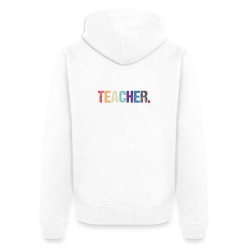 Colorful TEACHER design - Unisex Premium Organic Zip Hoodie - white - Back - Thijin (182cm)
