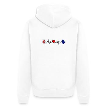 Cardio cardio Drapeau Géorgie drapeau Europe - Veste à capuche bio Premium Unisexe - blanc - Dos - Thijin (182cm)