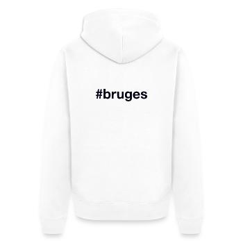 BRUGES Hashtag Belgique Belgique - Veste à capuche bio Premium Unisexe - blanc - Dos - Thijin (182cm)