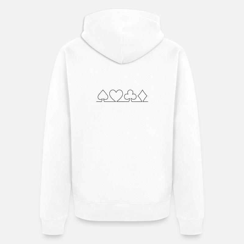 Minimalistisches Karten-Design | einfarbig - Unisex Premium Bio Zip Hoodie - Weiß