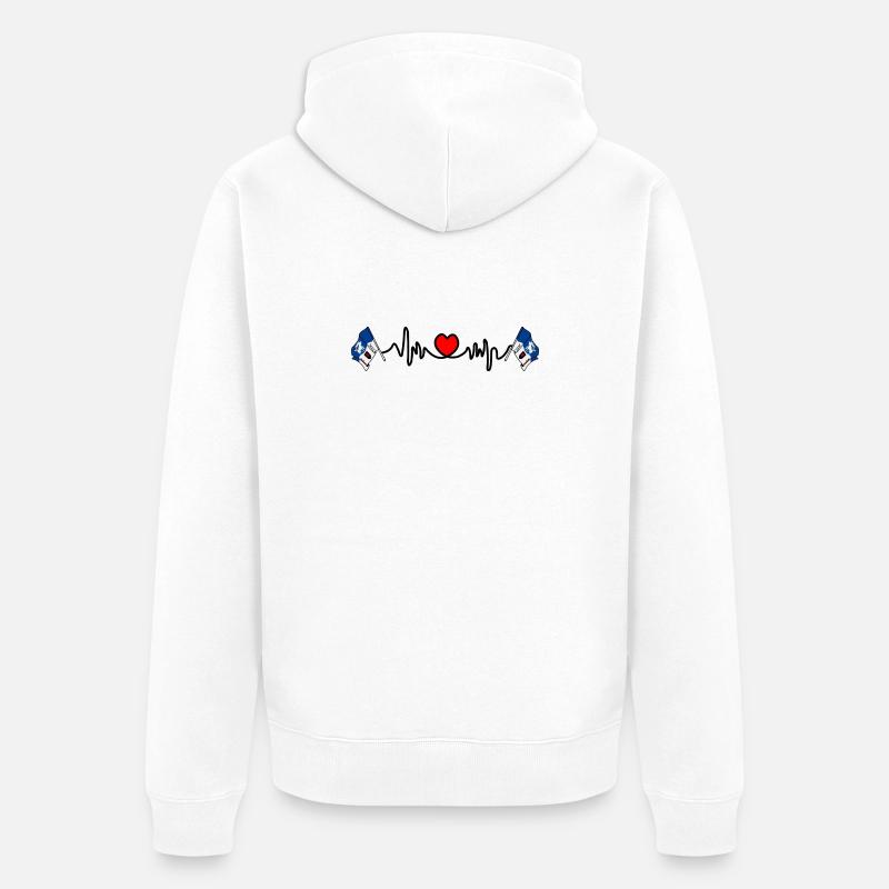 Conception de la fréquence cardiaque Jämtland - Veste à capuche bio Premium Unisexe - blanc