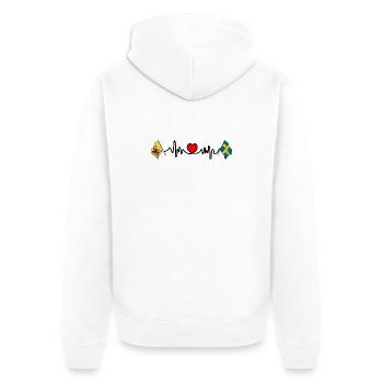 Södermanland et la Suède - Veste à capuche bio Premium Unisexe - blanc - Dos - Thijin (182cm)