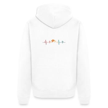 Heartbeat speedometer - Unisex Premium Organic Zip Hoodie - white - Back - Thijin (182cm)