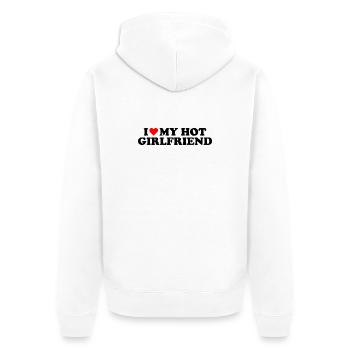 I love my hot girlfriend - Unisex Premium Organic Zip Hoodie - white - Back - Thijin (182cm)