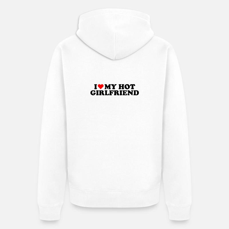 J'aime ma copine sexy - Veste à capuche bio Premium Unisexe - blanc