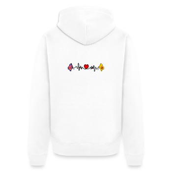 Herzfrequenz in Lancashire und Großbritannien - Unisex Premium Bio Zip Hoodie - Weiß - Hinten - Thijin (182cm)