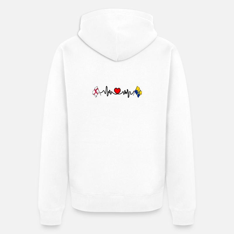 Drapeau de Durham et d’Angleterre - Veste à capuche bio Premium Unisexe - blanc