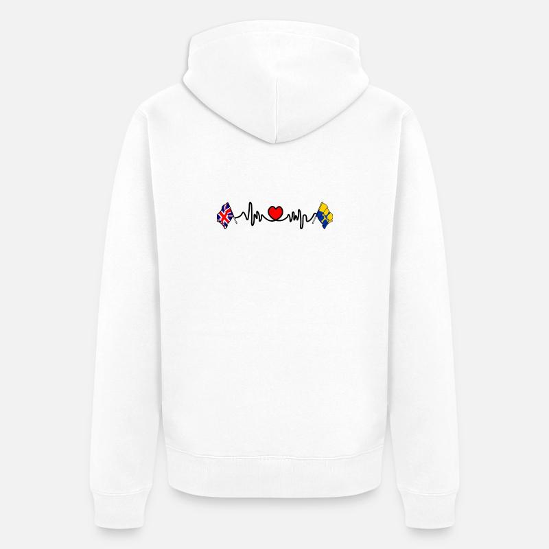 Herzfrequenz in Durham & UK - Unisex Premium Bio Zip Hoodie - Weiß
