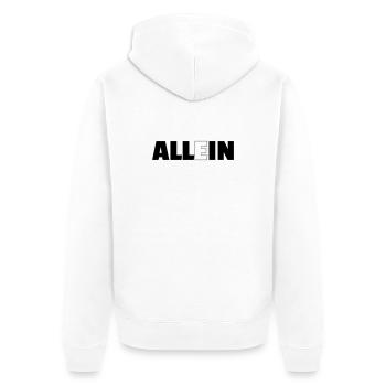 all in - Unisex Premium Organic Zip Hoodie - white - Back - Thijin (182cm)